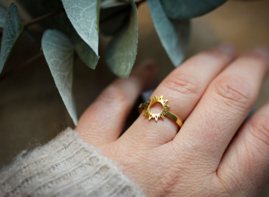 Waterproof Sun ring • Gold ring • Dainty Ring • Minimalist Ring • Sun Jewelry