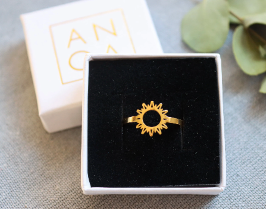 Waterproof Sun ring • Gold ring • Dainty Ring • Minimalist Ring • Sun Jewelry