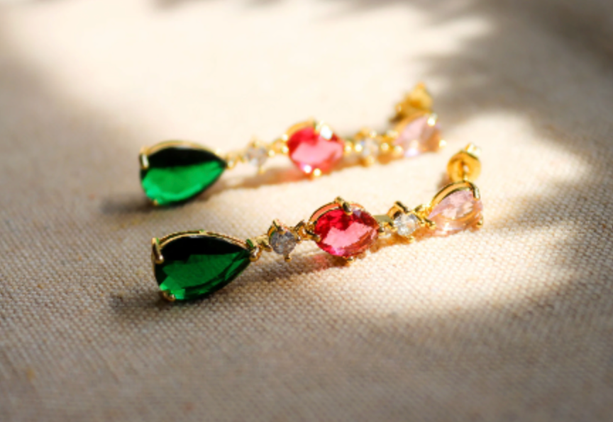 Waterproof Little Stones Earring • Cute Earring • Minimalist Jewelry • Three Color Gold Zircon