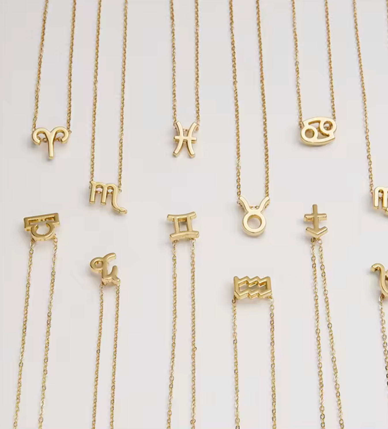 Waterproof Zodiac necklace • Gold Silver chain • stainless steel