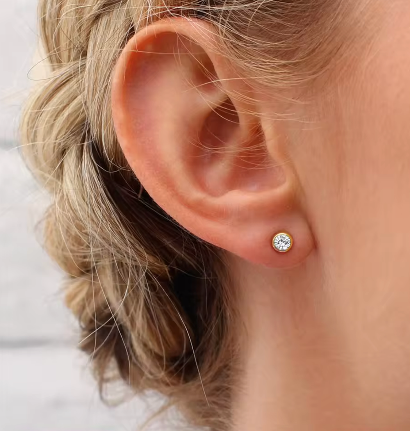 Waterproof birthstone earring • Gold Silver • stainless steel