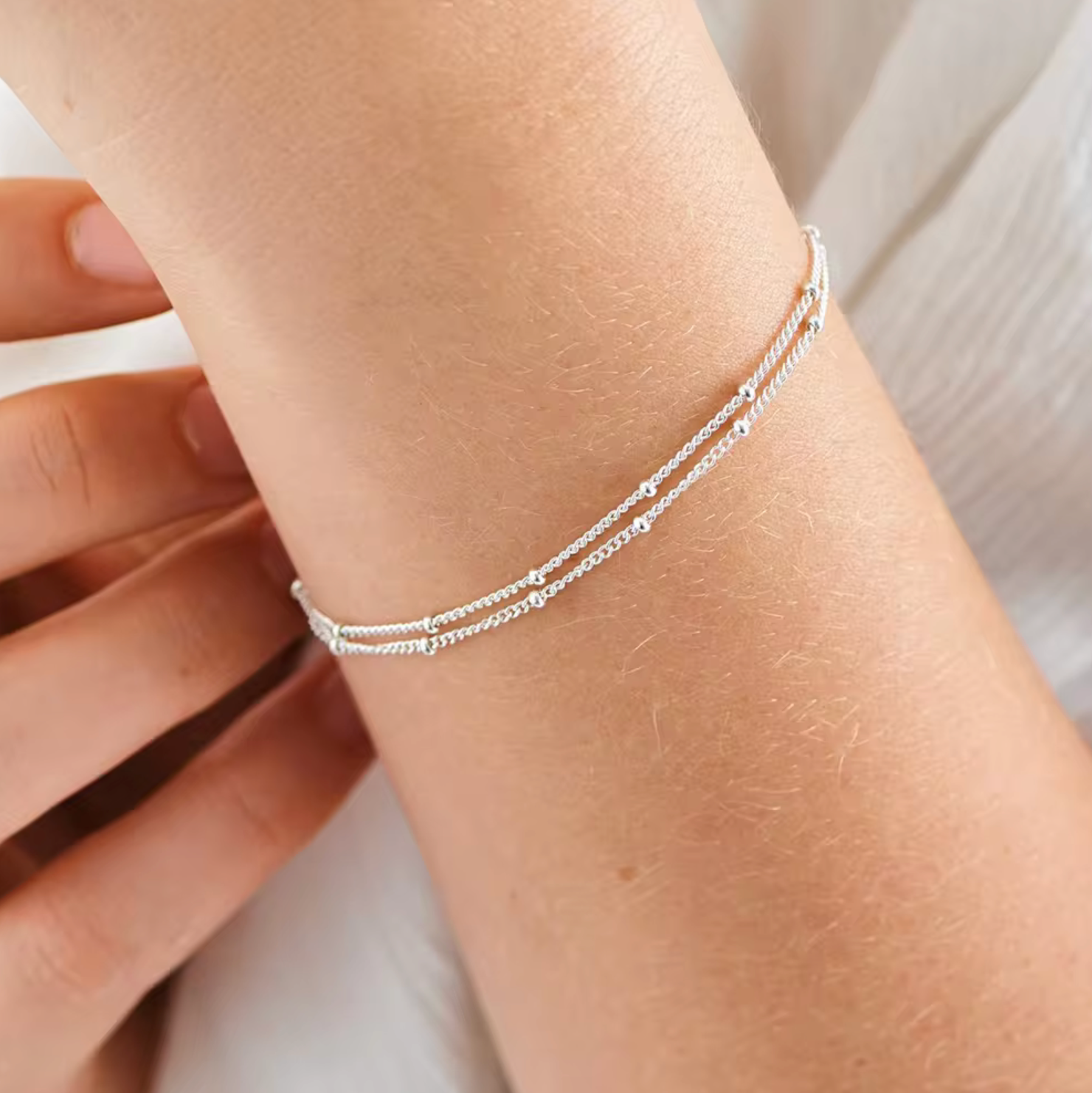 Cute Bracelet (double chain)• Gold Silver bracelet • stainless steel • waterproof