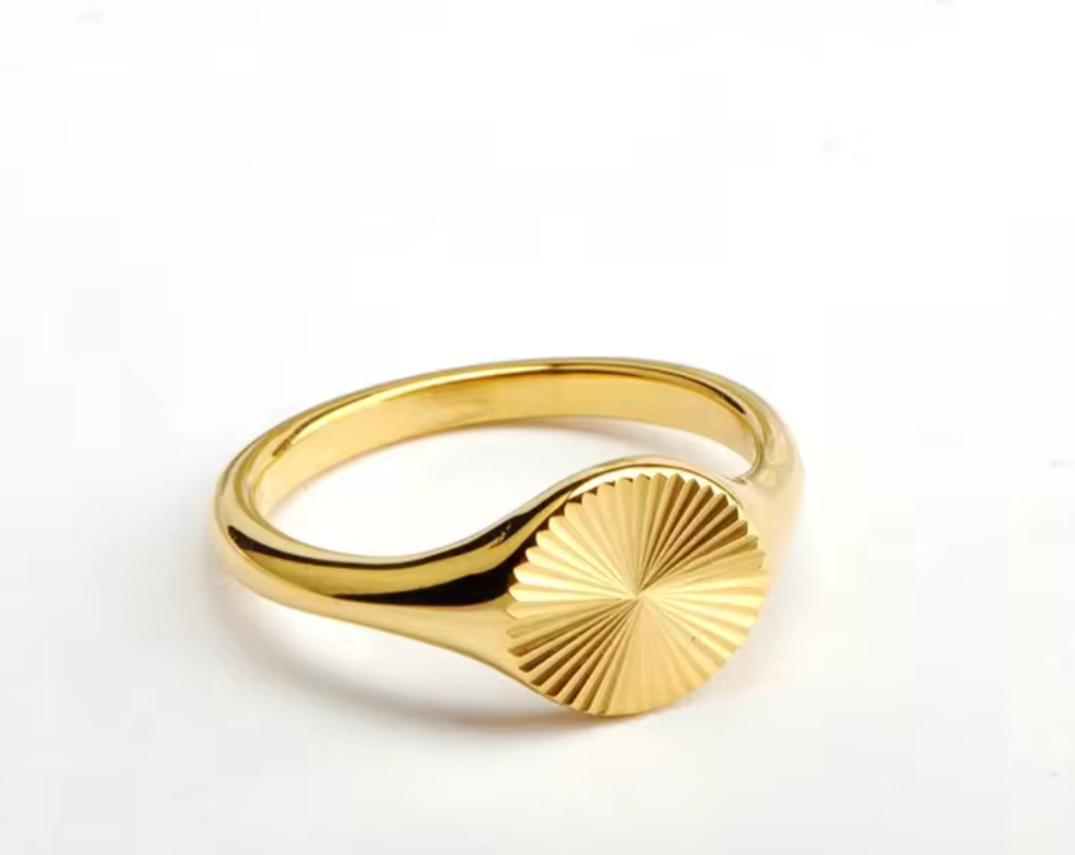 Waterproof sunflower ring • Gold Silver • stainless steel