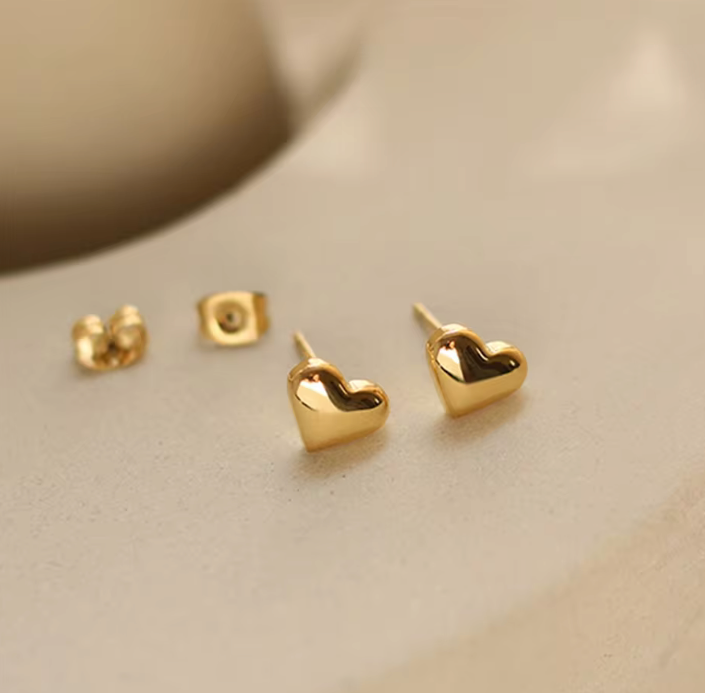 Waterproof Little Heart Earring • Heart Earstud Gold • Minimalist Earring • Earring gold silver