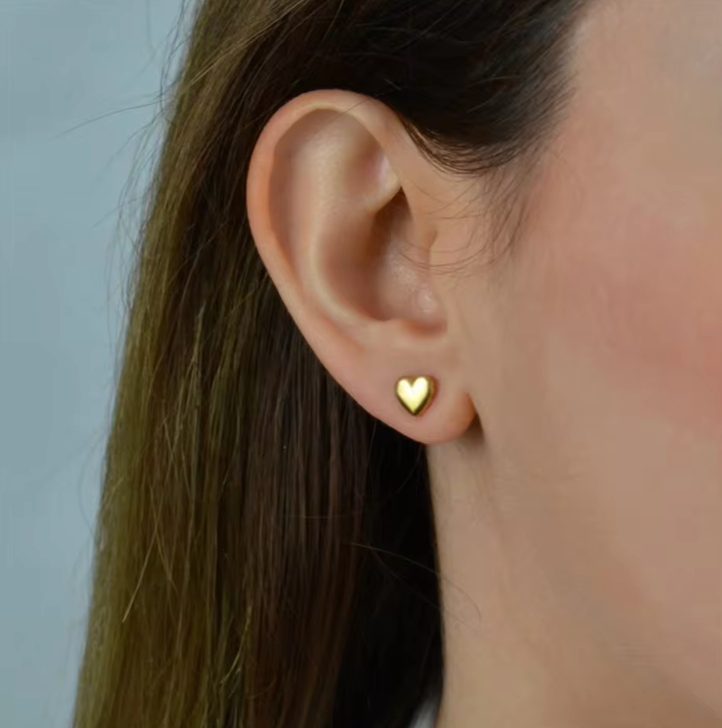 Waterproof Little Heart Earring • Heart Earstud Gold • Minimalist Earring • Earring gold silver